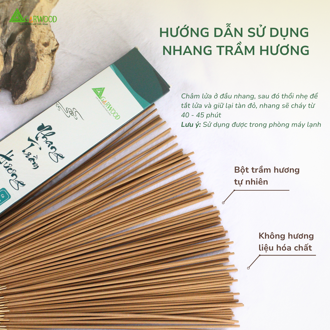 Nhang Cây VIP Trầm Hương TTT (có tăm) mùi thơm nhẹ dễ chịu, ít khói không cay mắt, dùng thờ cúng, khử mùi thanh lọc không khí