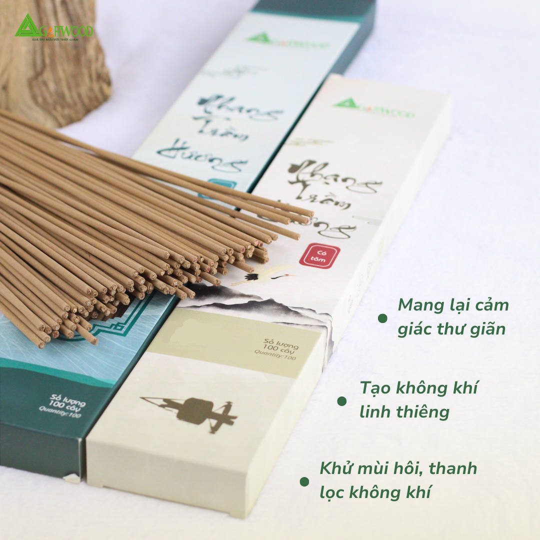 Nhang Cây VIP Trầm Hương TTT (có tăm) mùi thơm nhẹ dễ chịu, ít khói không cay mắt, dùng thờ cúng, khử mùi thanh lọc không khí