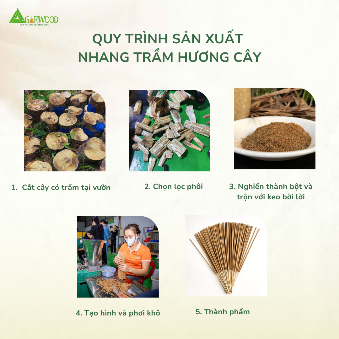 Nhang Cây PREMIUM Trầm Hương TTT (có tăm) mùi thơm nhẹ dễ chịu, ít khói không cay mắt, dùng thờ cúng, khử mùi thanh lọc không khí