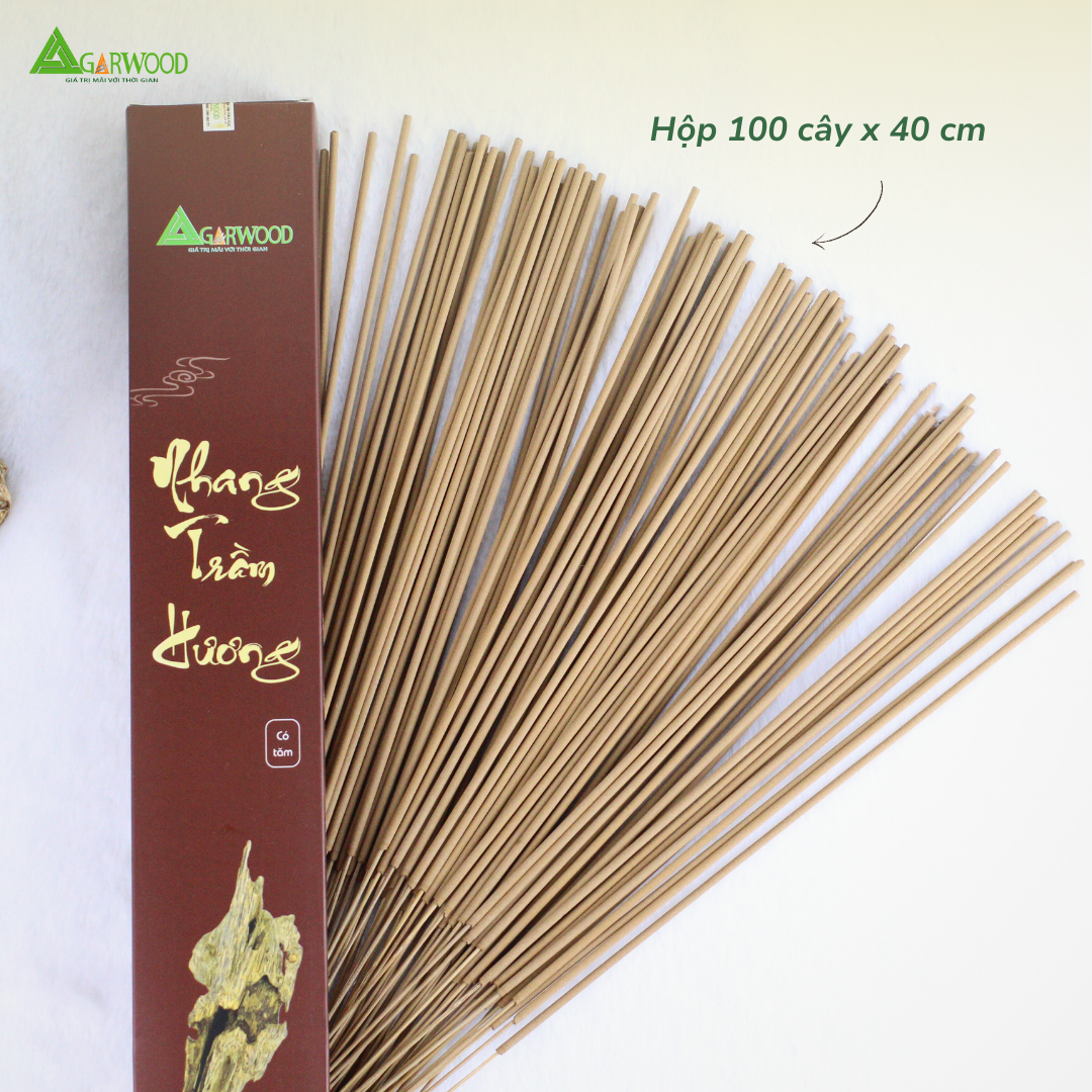 Nhang Cây PREMIUM Trầm Hương TTT (có tăm) mùi thơm nhẹ dễ chịu, ít khói không cay mắt, dùng thờ cúng, khử mùi thanh lọc không khí