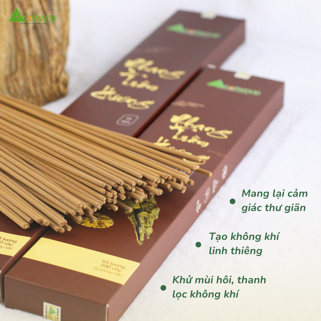 Nhang Cây PREMIUM Trầm Hương TTT (có tăm) mùi thơm nhẹ dễ chịu, ít khói không cay mắt, dùng thờ cúng, khử mùi thanh lọc không khí