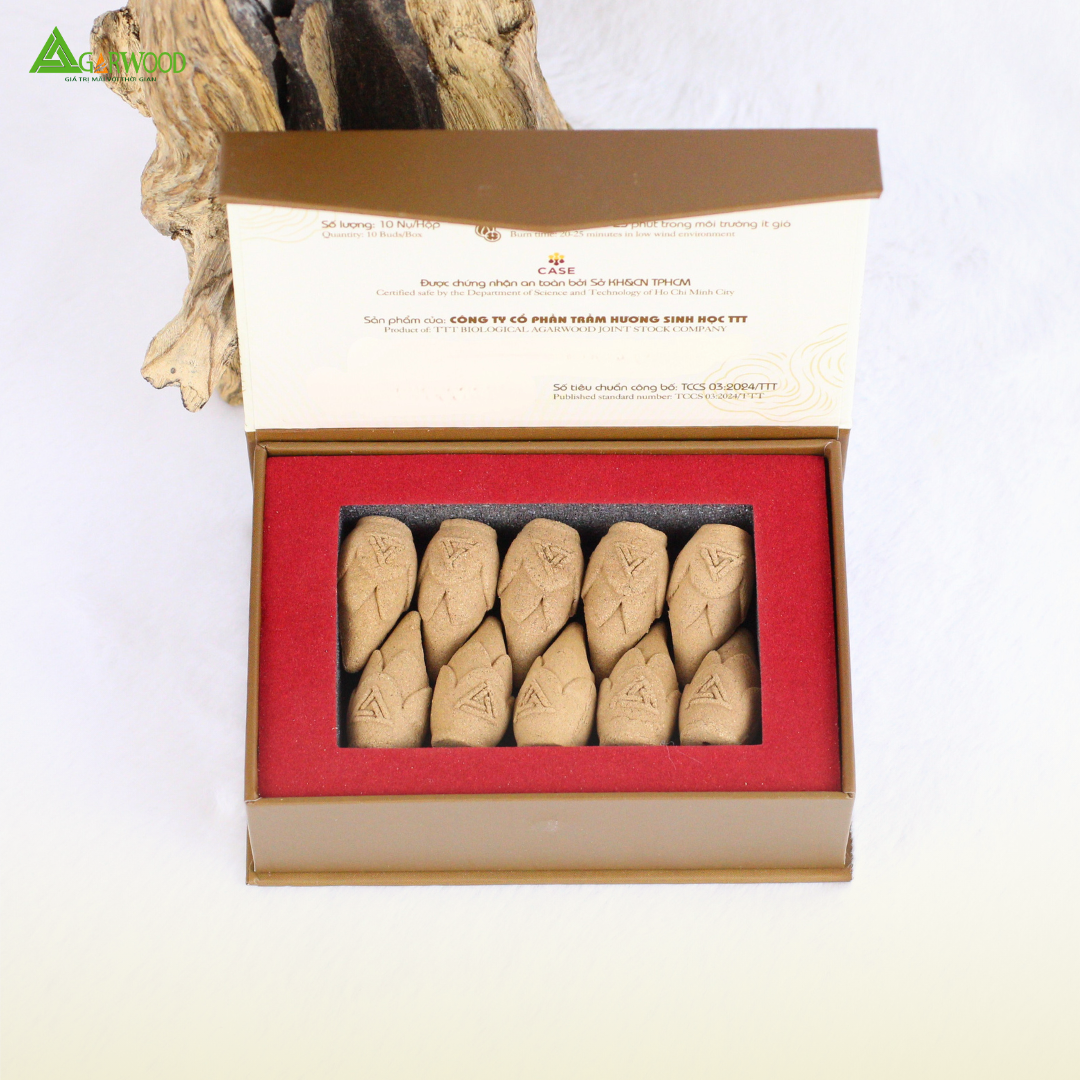 Nhang Nụ PREMIUM Trầm Hương TTT mùi thơm nhẹ dễ chịu, ít khói không cay mắt, dùng thờ cúng, khử mùi thanh lọc không khí