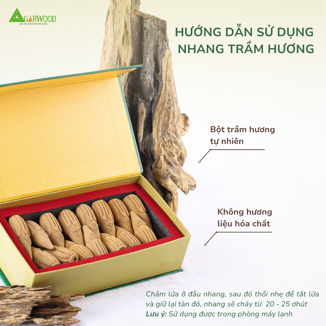 Nhang Nụ Trầm Hương TTT mùi thơm nhẹ dễ chịu, ít khói không cay mắt, dùng thờ cúng, khử mùi thanh lọc không khí