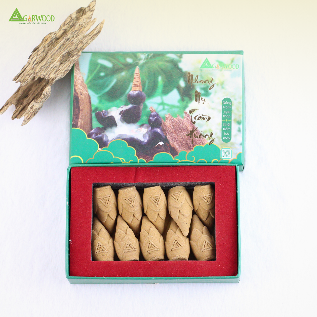Nhang Nụ Trầm Hương TTT mùi thơm nhẹ dễ chịu, ít khói không cay mắt, dùng thờ cúng, khử mùi thanh lọc không khí