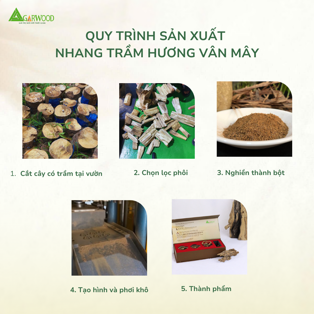 Nhang Vân Mây PREMIUM Trầm Hương TTT (Hộp 30) mùi thơm nhẹ dễ chịu, ít khói không cay mắt, dùng thờ cúng, khử mùi thanh lọc không khí