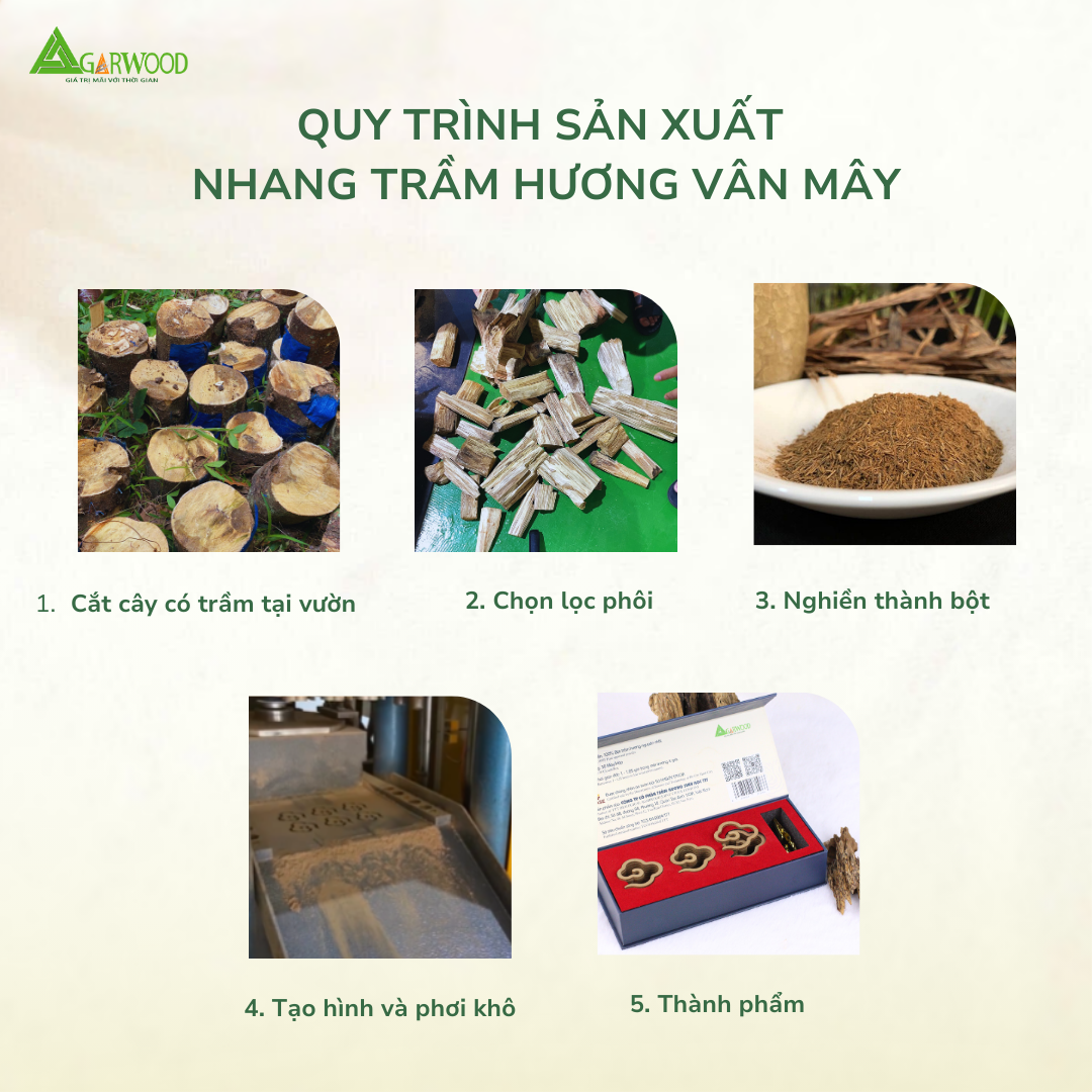 Nhang Vân Mây Trầm Hương TTT mùi thơm nhẹ dễ chịu, ít khói không cay mắt, dùng thờ cúng, khử mùi thanh lọc không khí
