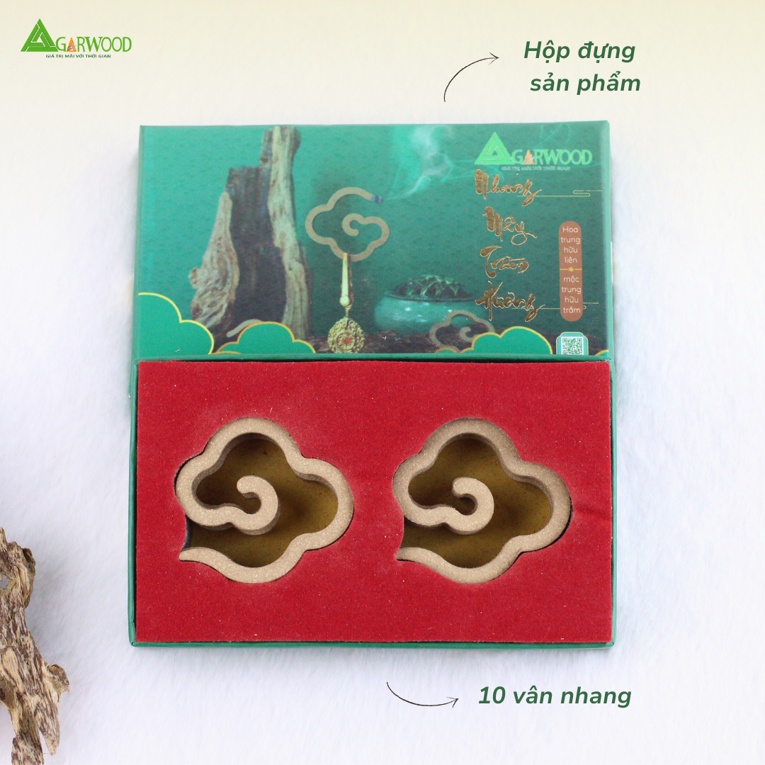 Nhang Vân Mây Trầm Hương TTT mùi thơm nhẹ dễ chịu, ít khói không cay mắt, dùng thờ cúng, khử mùi thanh lọc không khí