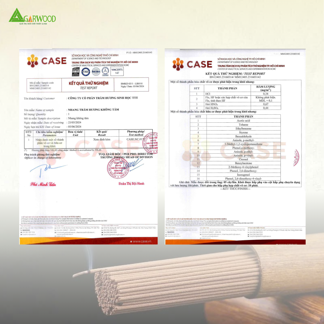 Nhang Không Tăm VIP (Tặng Kèm Đế Cắm) Trầm Hương Sinh Học TTT 20cm mùi nhẹ dễ chịu dùng thư giãn hàng ngày