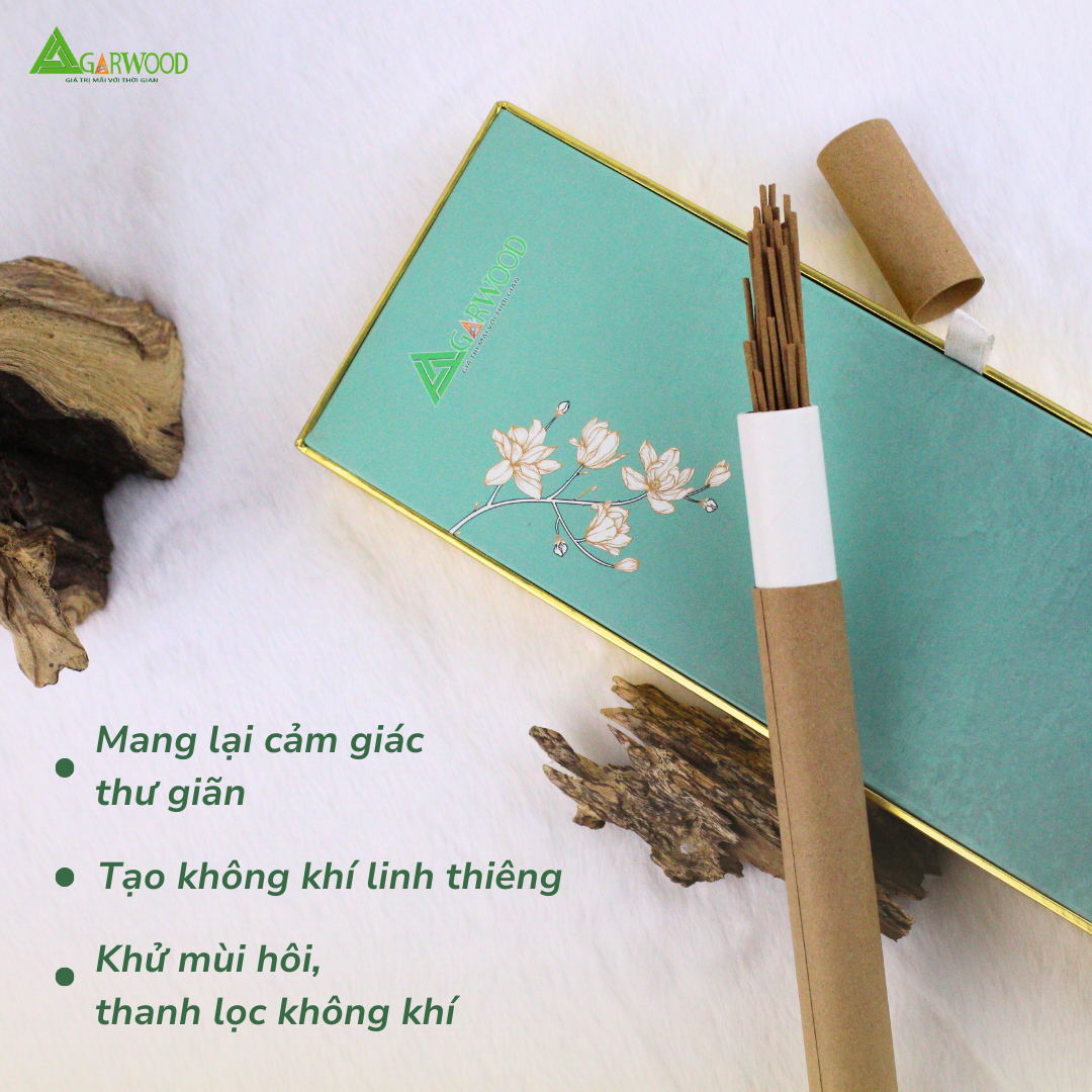 Nhang Không Tăm VIP (Tặng Kèm Đế Cắm) Trầm Hương Sinh Học TTT 20cm mùi nhẹ dễ chịu dùng thư giãn hàng ngày