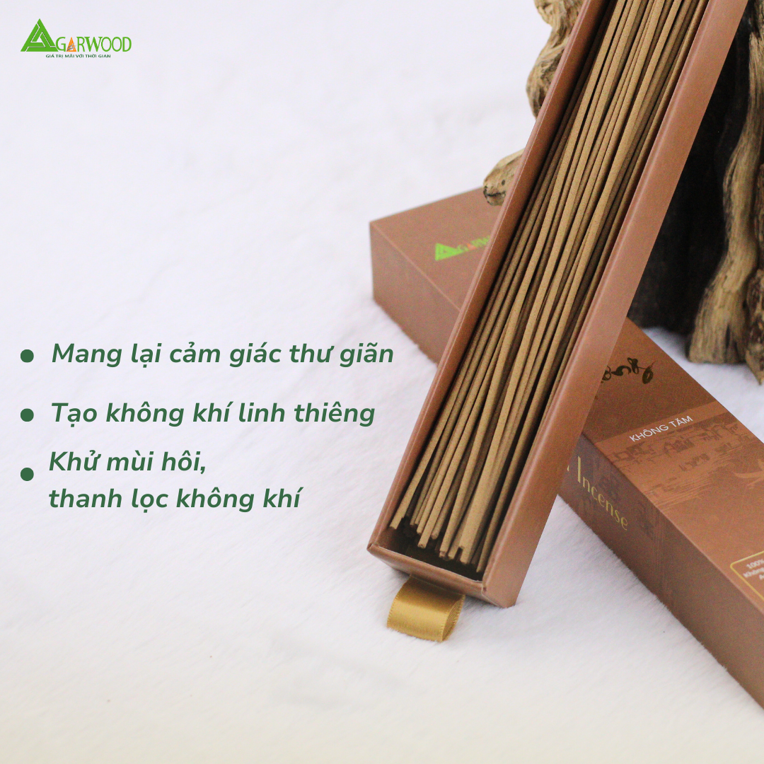 Nhang Không Tăm Trầm Hương TTT mùi thơm nhẹ dễ chịu, ít khói không cay mắt, dùng thư giãn, khử mùi hàng ngày