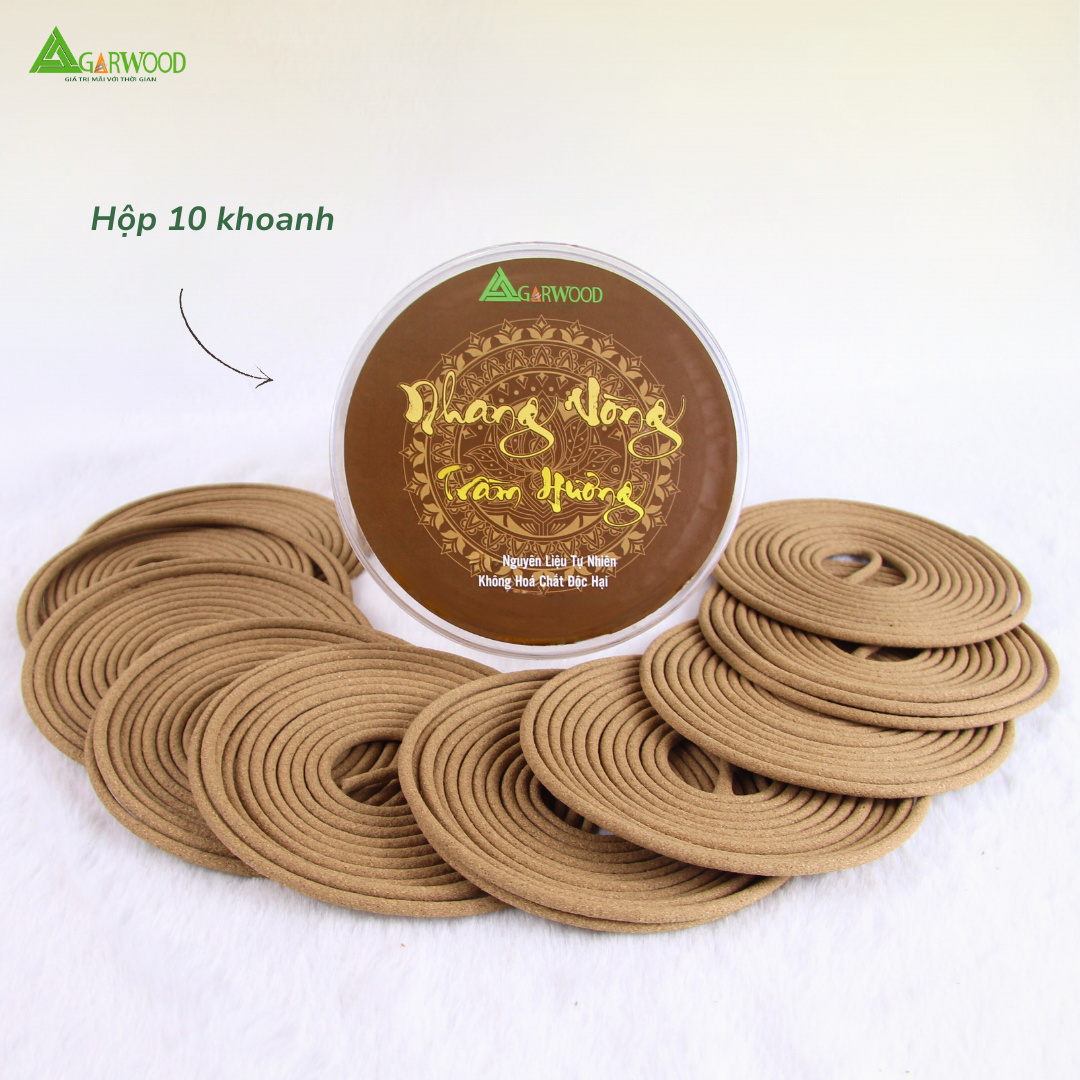 Nhang Vòng Trầm Hương TTT mùi thơm nhẹ dễ chịu, ít khói không cay mắt, dùng thờ cúng, khử mùi thanh lọc không khí