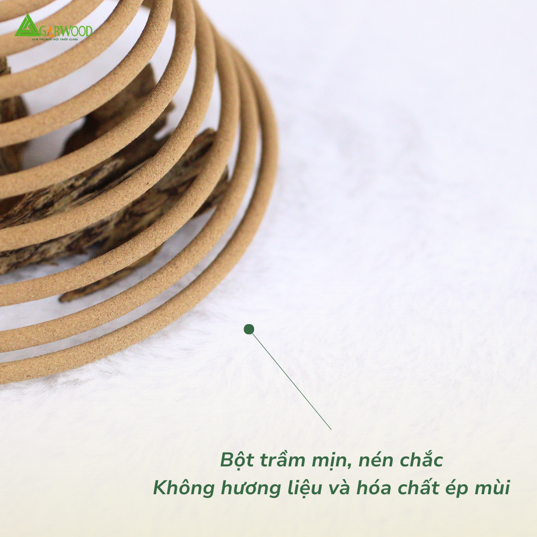 Nhang Vòng Trầm Hương TTT mùi thơm nhẹ dễ chịu, ít khói không cay mắt, dùng thờ cúng, khử mùi thanh lọc không khí