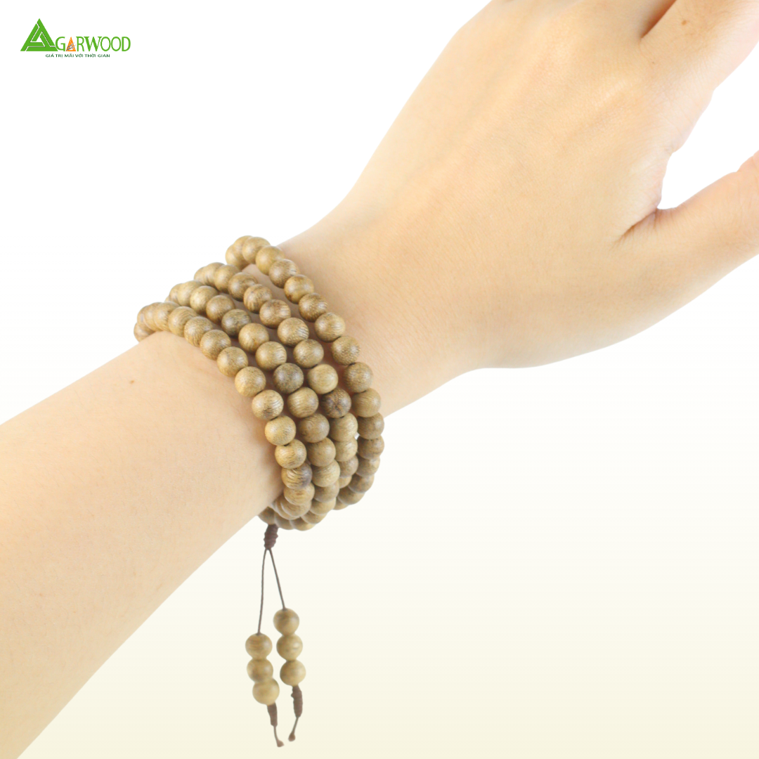 Vòng Trầm 108 Hạt Trầm Hương TTT Vân Đẹp Hỗ Trợ Xua Đuổi Tà Khí, Phong Thủy, Bình An, May Mắn