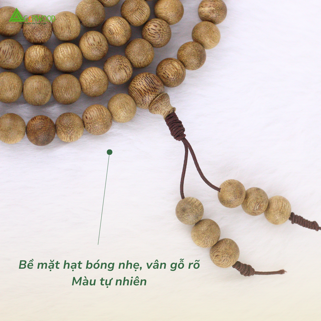 Vòng Trầm 108 Hạt Trầm Hương TTT Vân Đẹp Hỗ Trợ Xua Đuổi Tà Khí, Phong Thủy, Bình An, May Mắn