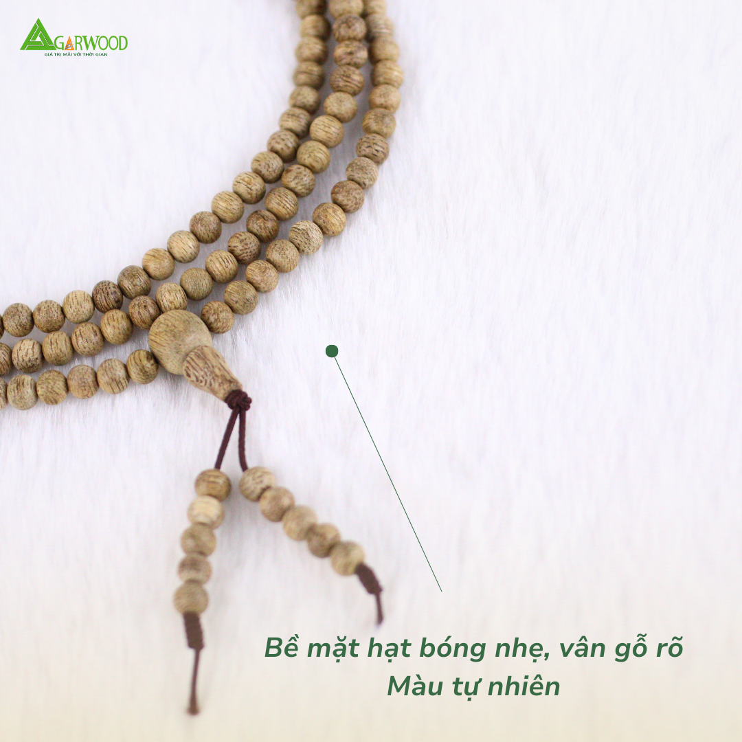 Vòng Trầm 216 Hạt 4mm Trầm Hương TTT Vân Đẹp Hỗ Trợ Xua Đuổi Tà Khí, Phong Thủy, Bình An, May Mắn