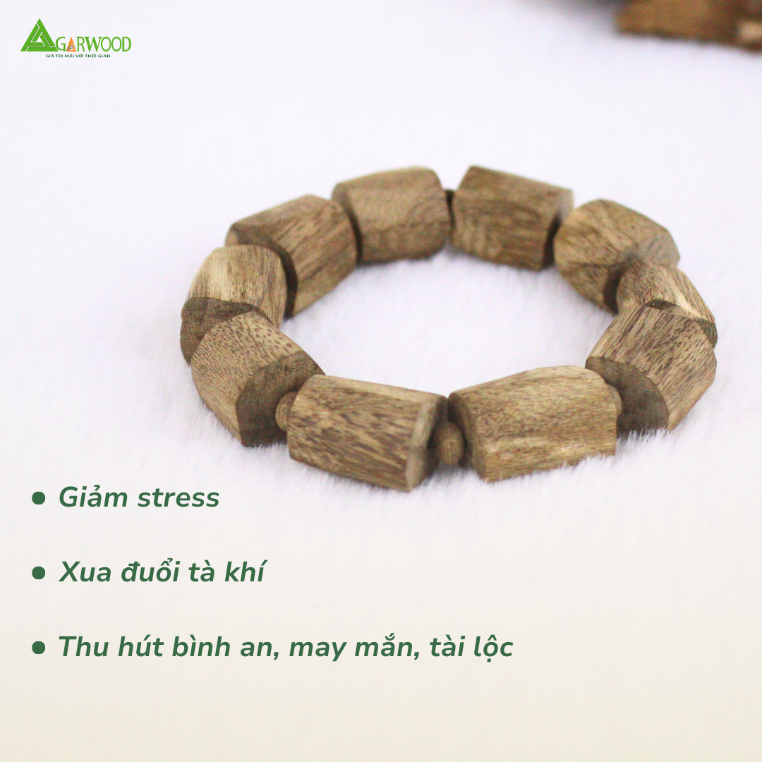 Vòng Trầm Trúc Thô Trầm Hương TTT Vân Đẹp Hỗ Trợ Xua Đuổi Tà Khí, Phong Thủy, Bình An, May Mắn