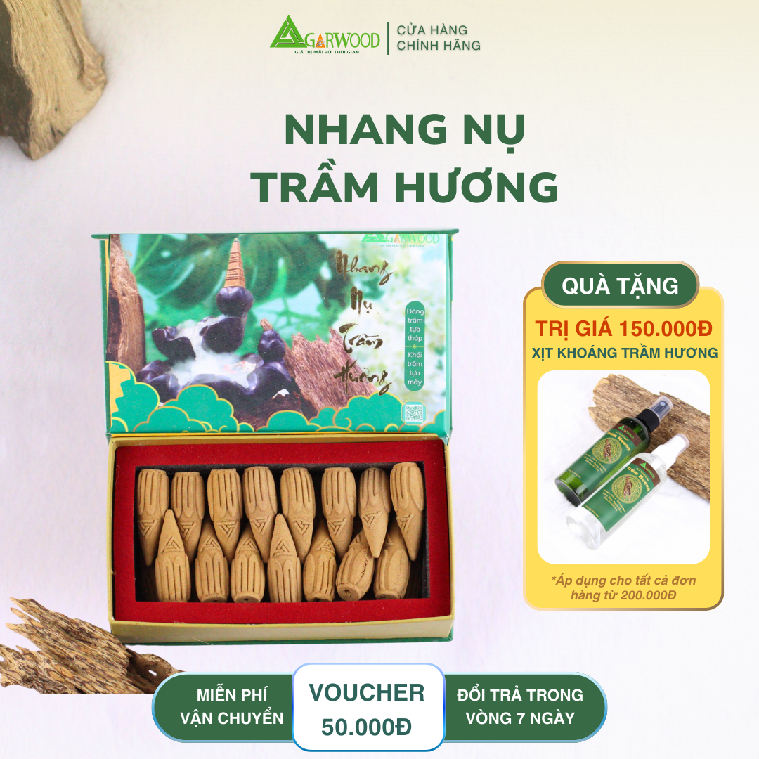 Nhang Nụ Trầm Hương TTT mùi thơm nhẹ dễ chịu, ít khói không cay mắt, dùng thờ cúng, khử mùi thanh lọc không khí