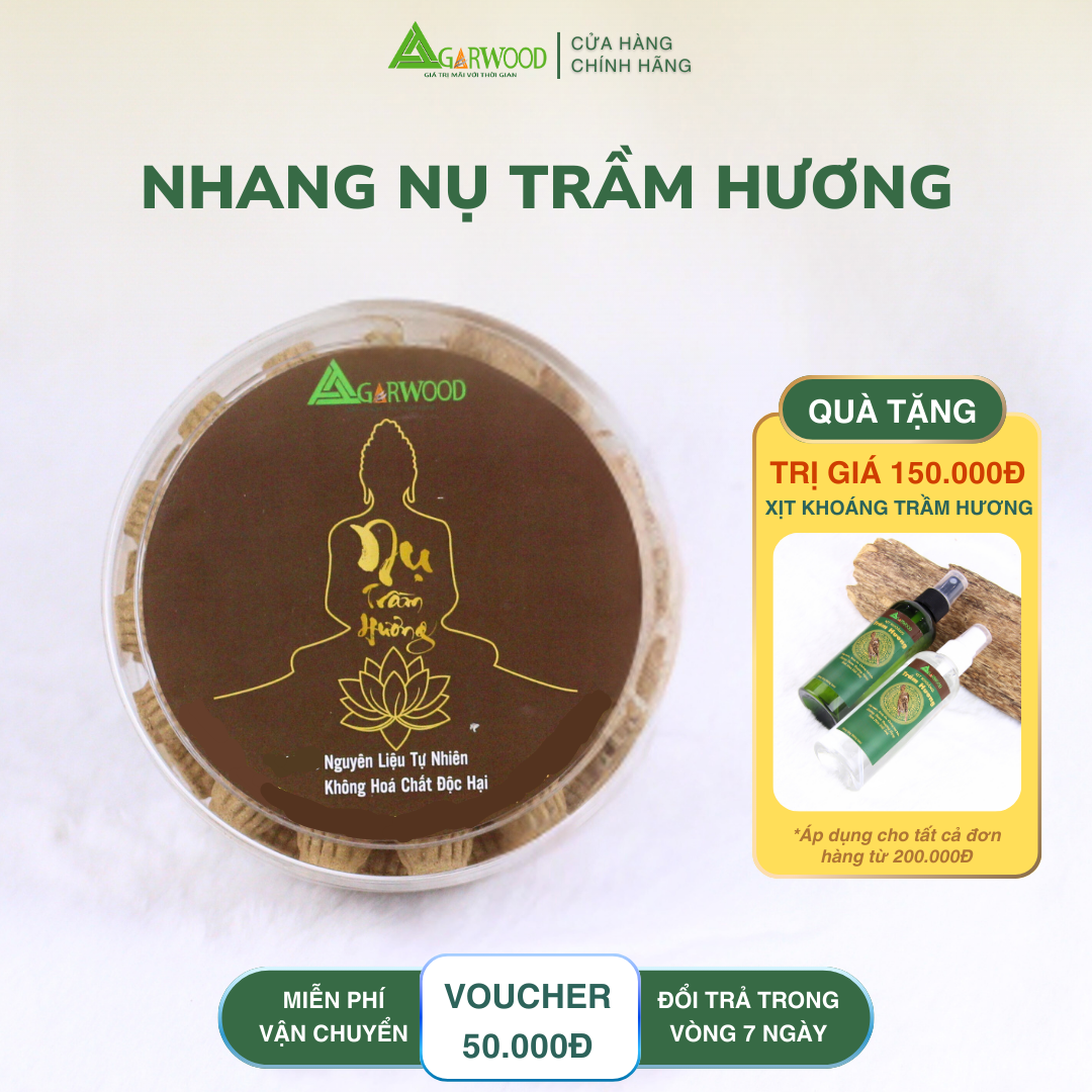 Nhang Nụ Trầm Hương TTT (Hộp 45) mùi thơm nhẹ dễ chịu, ít khói không cay mắt, dùng thờ cúng, khử mùi thanh lọc không khí