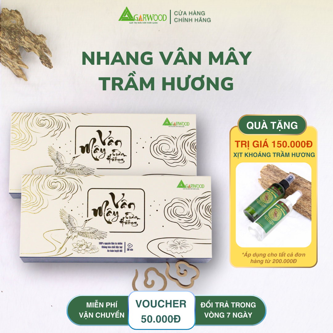 Nhang Vân Mây Trầm Hương TTT mùi thơm nhẹ dễ chịu, ít khói không cay mắt, dùng thờ cúng, khử mùi thanh lọc không khí